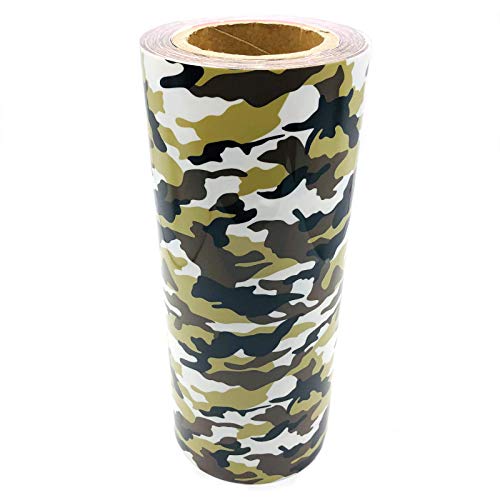 Eimass® Transfer-Vinyl zum Aufbügeln, hochwertige Qualität, PU-Qualität, Khaki-Camouflage, A4 (30 x 20 cm) von EIMASS
