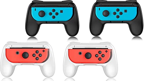EIMGO Joy-Con Griffe für Nintendo Switch, Switch-Zubehör, verschleißfester Joystick-Griff, 2er-Pack (Schwarz+Weiß) von Iridescent