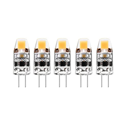 LED G4 Lampen Dimmbar, 2W G4 LED Birnen 4000K Kaltweiß 300lm, Ersatz für 20W Halogenlampen, Kein Flackern 360° Lichtwinkel,12-24V AC/DC,5er Pack [Energieklasse E] von EIMOPE