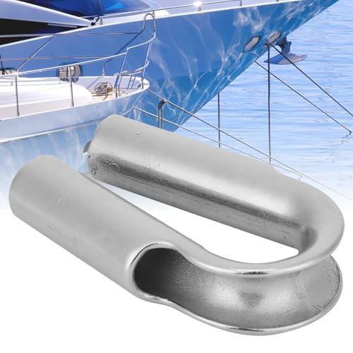 Drahtseil-Kabelkausche aus Edelstahl 304 für Windenseil-Bootszubehör, M6-Rohrkausche aus Stahldraht, Geeignet für 7-mm-24-mm-Seile, für Industrie, Fischerei, Bauwesen (18mm 1STK) von EIMSOAH