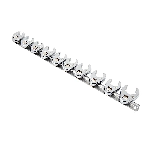 EIMSOAH 10 Pcs Crows Fußschlüsselset, 10 Mm Bis 22 Mm Größen Metrische Nussschlüsseladapter für 3/8 -Zoll -Antriebsbeamte von EIMSOAH