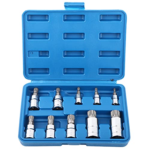 EIMSOAH 10pcs 12 Punkte Triple Square Splined Bit Socket Set, M4 Bis M 18 1/4 "3/8" 1/2 "Antriebsreparaturwerkzeugkit für die Antriebsreparatur von EIMSOAH