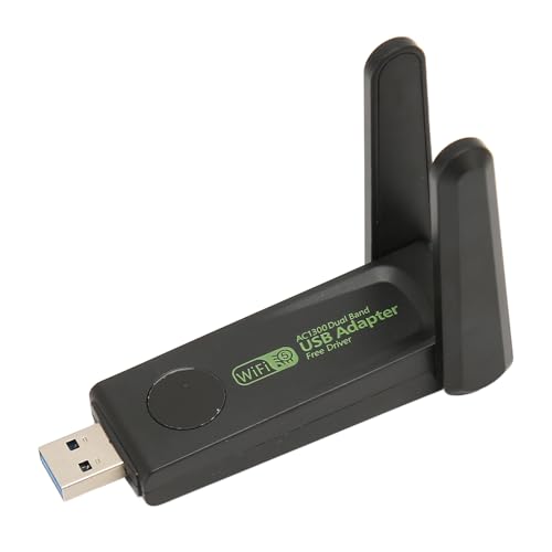 EIMSOAH 1300 Mbit/S Wireless Network Card Adapter, 2,4g 5G Dual -Band -Doppel -Antenne USB3.0 WLAN -Adapter für PC -Desktop -Laptop, Dual 5DBI -Antennen EIMSOAH 1300 Mbit/S Wireless Network Card Adapter, 2,4g 5G Dual -Band -Doppel -Antenne USB3.0 WLAN -Adapter für PC -Desktop -Laptop, Dual 5DBI -Antennen von EIMSOAH