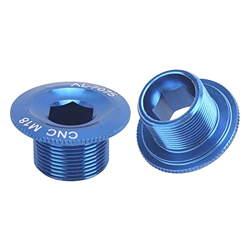 EIMSOAH 2PCS Mountain Bike Kurbelarmefestigungsschrauben, Aluminiumlegierung Kurbelscheibe, Unterhalterungsschrauben für - und Straßenrad (M18 Blau) von EIMSOAH