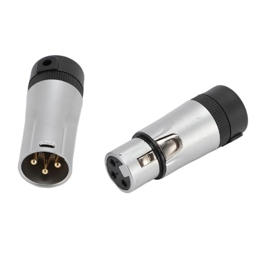 EIMSOAH 3 Pin XLR -Lötanschluss, Kompakter Mikrofonstopfenadapter des Rechten Winkels mit Einstellbarem 90 -Grad -Winkel für 3,0 Bis 5,0 Mm Kabel DIY Reparatur XLR Schmaler Space von EIMSOAH