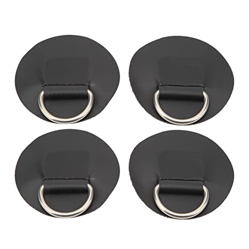 EIMSOAH 4 PCs D Rings Patch, PVC Edelstahl Surfboard Einschicht Rundes Formpad für Aufblasbares Bootskajak -Kanu Schwarz von EIMSOAH
