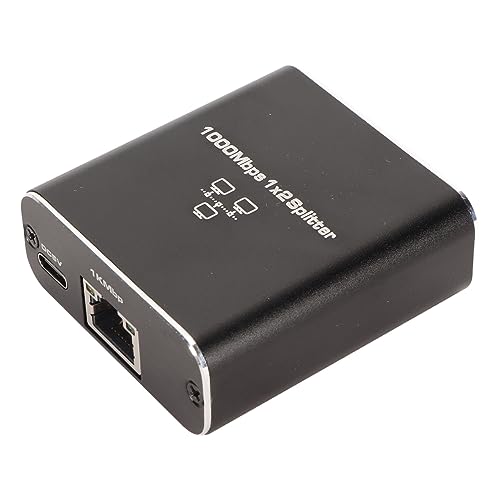 EIMSOAH Ethernet -Splitter, 1000 Mbit/S Hochgeschwindigkeit 1 Bis 2 Portsplitter, RJ45 -Netzwerk -Aluminium -Legierungs -Gigabit -Netzwerkschalter von EIMSOAH