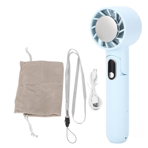 EIMSOAH Handheld -Kühllüfter, 5 -Geschwindigkeits -Pegel Verstellbare USB -Lade -Tragbare Kleine Taschenfans für Frauen Mädchen (Blau) von EIMSOAH