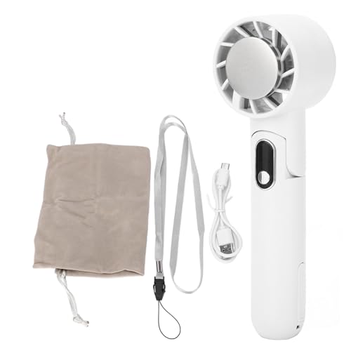 EIMSOAH Handheld -Kühllüfter, 5 -Geschwindigkeits -Pegel Verstellbare USB -Lade -Tragbare Kleine Taschenfans für Frauen Mädchen (Weiß) von EIMSOAH