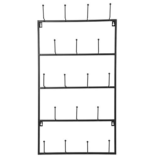 EIMSOAH Schmiedeeisen -Tee -Tassen -Rack, Wandmontage Kaffeetasse Aufbewahrungsdisplay Organizer Schwarz für Heimküche (5 Schichtengröße: 26x26x71cm) von EIMSOAH