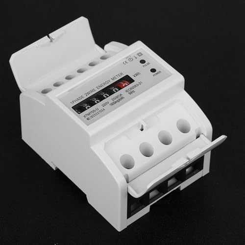 Elektrischer Submeter, Einphasiger Energiezähler, 220 V Digitaler 1-Phasen-2-Draht-4P-Din-Schienen-Stromzähler, Elektronischer KWh-Zähler für die Haushaltsstromüberwachung von EIMSOAH