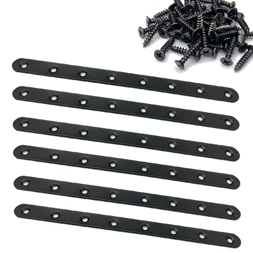 6 Stück Edelstahl Lochplatte Flachverbinder 247 x 20 x 3mm ,Verbinder Metall Brackets, Flache Ecke Bracket Verbindungsplatte, Metallverbinder Flache Platte Halterung mit Schrauben von EIMZU