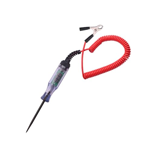 Spannungsprüfer Auto Schaltung Teststift, Digitaler LED-Spannungsprüfer mit Prüflampeund Krokoklemme, Spannungsprüfer mit Digitaler LCD Anzeigelampe Auto Prüflampe von EIMZU