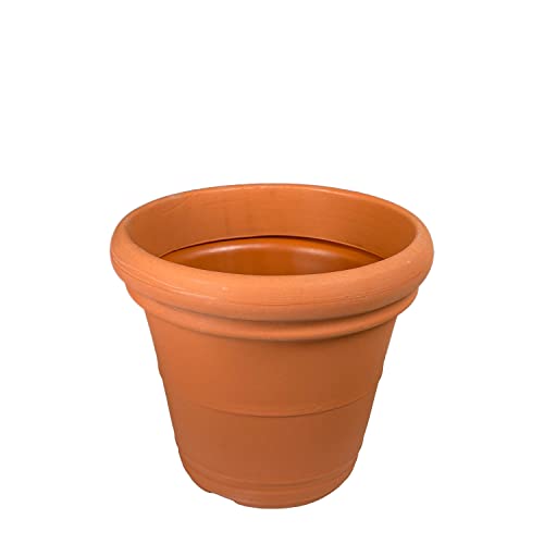 Design-Pflanztopf Lugano in Zwei Farben erhältlich aus Kunststoff XXL Blumentopf (Pflanztopf Farbe: Terracotta; 50 cm) von EINE MARKE VON ES-TEAM WWW.MEIN-PFLANZTOPF.DE