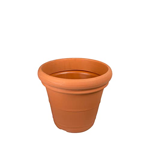 Design-Pflanztopf Lugano aus Kunststoff XL Blumentopf (Pflanztopf Farbe: Terracotta; 40 cm) von EINE MARKE VON ES-TEAM WWW.MEIN-PFLANZTOPF.DE