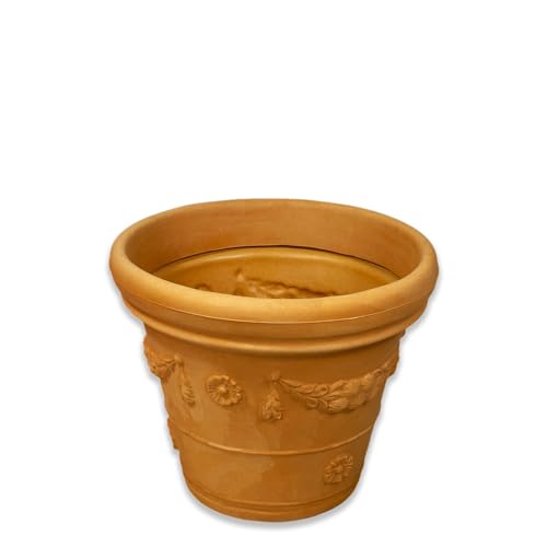 Design-Pflanztopf ROM in der Farbe Impruneta aus Kunststoff | Durchmesser von 40 bis 90 cm (Farbe: Impruneta, Größe F65) | Höhe: 49 cm von EINE MARKE VON ES-TEAM WWW.MEIN-PFLANZTOPF.DE