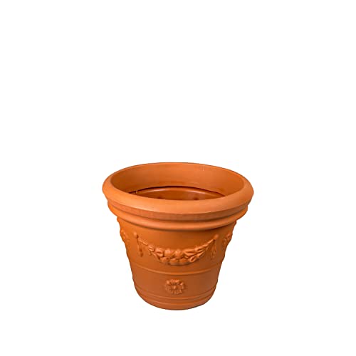 Design-Pflanztopf ROM in der Farbe Terracotta aus Kunststoff | Durchmesser von 40 bis 90 cm (Farbe: Terracotta, Größe F40) | Gewicht: 0,90kg von EINE MARKE VON ES-TEAM WWW.MEIN-PFLANZTOPF.DE