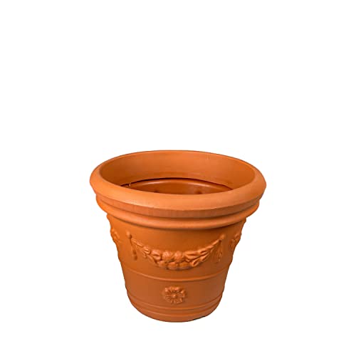 Design-Pflanztopf ROM in der Farbe Terracotta aus Kunststoff | Durchmesser von 40 bis 90 cm (Farbe: Terracotta, Größe F45) | Gewicht: 1,35kg von EINE MARKE VON ES-TEAM WWW.MEIN-PFLANZTOPF.DE