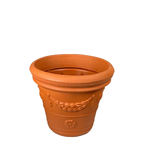 Design-Pflanztopf ROM in der Farbe Terracotta aus Kunststoff | Durchmesser von 40 bis 90 cm (Farbe: Terracotta, Größe F55) | Gewicht: 2,25kg von EINE MARKE VON ES-TEAM WWW.MEIN-PFLANZTOPF.DE