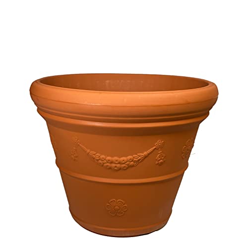 Design-Pflanztopf ROM in der Farbe Terracotta aus Kunststoff | Durchmesser von 40 bis 90 cm (Farbe: Terracotta, Größe F75) | Gewicht: 4,0kg von EINE MARKE VON ES-TEAM WWW.MEIN-PFLANZTOPF.DE