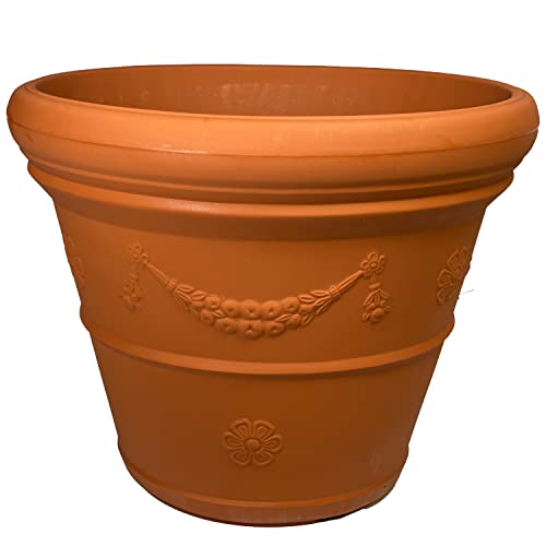 Design-Pflanztopf ROM in der Farbe Terracotta aus Kunststoff | Durchmesser von 40 bis 90 cm (Farbe: Terracotta, Größe F90) | Gewicht: 7,30kg von EINE MARKE VON ES-TEAM WWW.MEIN-PFLANZTOPF.DE