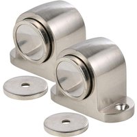 Einemgeld - Magnetischer Türstopper aus Legierung mit Fangschraubenhalterung, Feldbefestigung, Drahtzieh-Finish (2er-Pack) von EINEMGELD