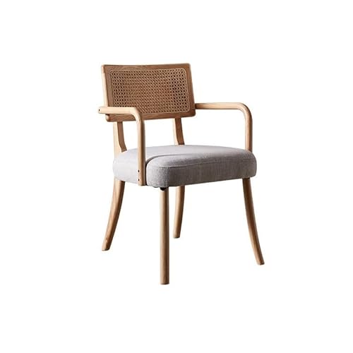 EINES Schreibtischstuhl Esszimmerstuhl aus Holz, Rückenlehne for Zuhause, Restaurant, Freizeitstuhl, einfacher Rattan-Wohnzimmerstuhl Spielstuhl(A) von EINES