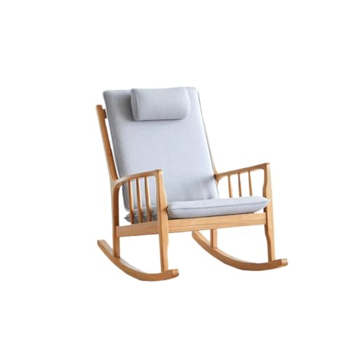 EINES Schreibtischstuhl Massivholz-Gleiterstuhl mit Kissen, Heimschaukelstuhl, Abnehmbarer gepolsterter Freizeitstuhl, geeignet for Wohnzimmer, Schlafzimmer und Balkon Spielstuhl von EINES