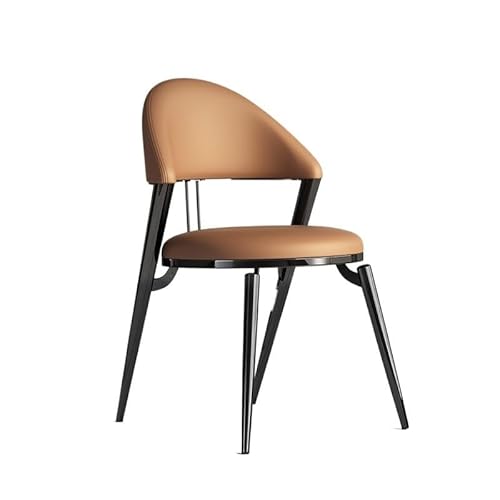 EINES Schreibtischstuhl Stuhl Moderner einfacher Esszimmerstuhl Rückenlehnenhocker Home Esstischstuhl Spielstuhl(Lightbrown+graychairlegs) von EINES