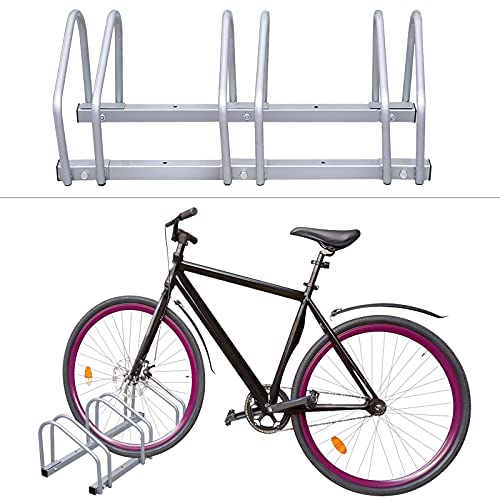 EINFEBEN Fahrradständer 3 Fahrräder | Sicherer Radständer auch für Mountainbikes und E-Bikes | Die Größe ist 70.5 * 32 * 26CM | Stahl verzinkt | Bodenparker Bügelparker Mehrfachständer von Einfeben