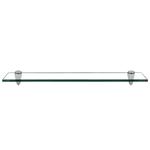 Einfeben Glas Wandregal Klarglas, Glasregal mit 8mm ESG Sicherheitsglas und Halterung, perfekt geeignet als Duschregal/Badablage/Glasablage für Bad, Küchen,Balkon, Verschiedene Größen (30x10x0.8 cm) von Einfeben