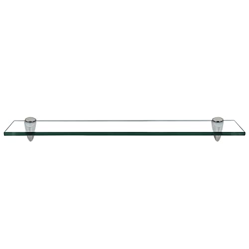 Einfeben Glas Wandregal Klarglas, Glasregal mit 8mm ESG Sicherheitsglas und Halterung, perfekt geeignet als Duschregal/Badablage/Glasablage für Bad, Küchen,Balkon, Verschiedene Größen (40x10x0.8 cm) von Einfeben