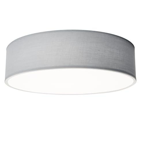 EINLICHT Deckenleuchte rund Ø 38cm | Fabric | moderne Deckenlampe Stoff für 2-Flammig E27 40W Lampenschirm Schlafzimmer Wohnzimmer Stoffschirm, Blaugrau EINLICHT Deckenleuchte rund Ø 38cm | Fabric | moderne Deckenlampe Stoff für 2-Flammig E27 40W Lampenschirm Schlafzimmer Wohnzimmer Stoffschirm, Blaugrau von EINLICHT