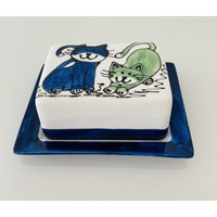 Butterdose, Klein, Aus Kollektion „Katzen" Butterdose, Klein, Aus Kollektion „Katzen" von EINMALIGBEMALTES