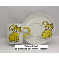 Espresso-Tasse Aus Kollektion „Katzen" von EINMALIGBEMALTES