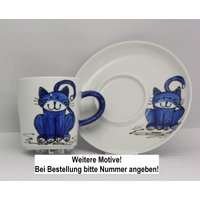 Espresso-Tasse Aus Kollektion „Katzen" von EINMALIGBEMALTES