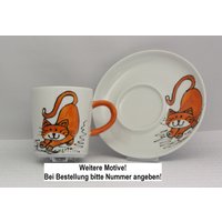 Espresso-Tasse Aus Kollektion „Katzen" von EINMALIGBEMALTES
