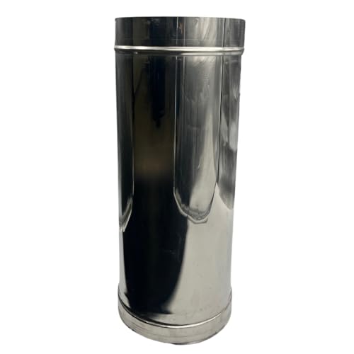 Doppelwandiges Rohr aus Edelstahl AISI 316, Länge 1000 mm, Ofenrohr mit Steinwolle Isolierung (180-230 mm) von EINSIDE