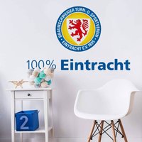 Fußball Wandtattoo 100% Eintracht Braunschweig e.v. 1895 Löwenstadt Logo Wandbild selbstklebend 50x31cm - blau von EINTRACHT BRAUNSCHWEIG