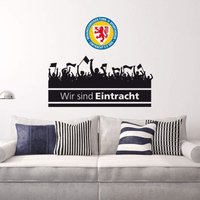 Fußball Wandtattoo Wir sind Eintracht Fans Logo Braunschweig Löwenstadt Wandbild selbstklebend 40x35cm - bunt von EINTRACHT BRAUNSCHWEIG