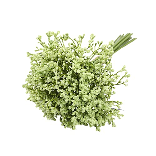 EIOLWJIEO 12 Stück Kunstblumen Fake Gypsophila Baby's Breath Bouquet Kunststoff für Hotel Party Home Foto Requisiten Ornamente, Grün von EIOLWJIEO