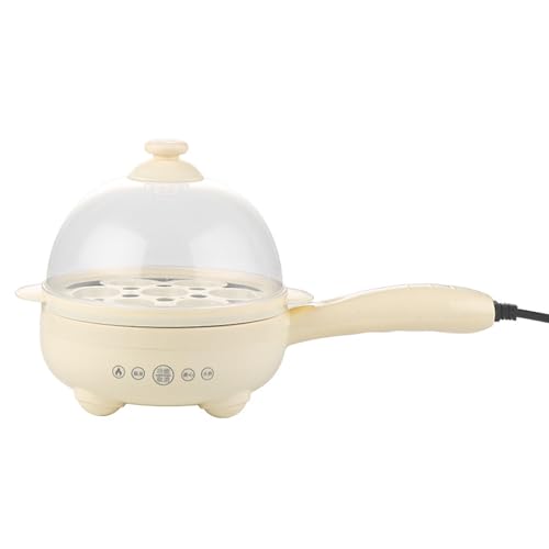 EIOLWJIEO Leicht zu reinigender kleiner multifunktionaler Eierdampfer zum Frühstück Intelligenter Eierkocher mit Zeitschaltuhr ABS Intelligenter Eierdampfer, Milchweiße Monoschicht von EIOLWJIEO