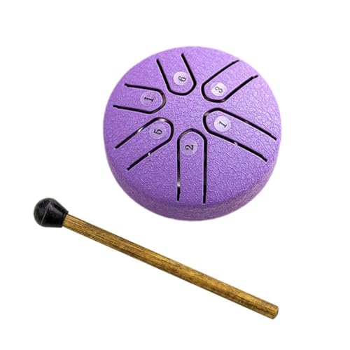 EIRZNGXQ Steel Tongue Drum, Buddha Stones Mini Steel Tongue Drum, 6 Note Worry Free Drum, 3 inch Handpan Drum, Percussion Musical Instrument with Drumstick von EIRZNGXQ