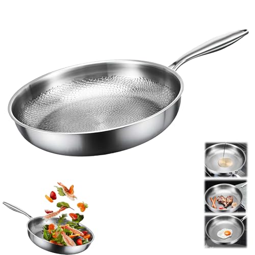 EIRZNGXQ Titanium Hammered Pan Pro mit Deckel, multifunktionale Töpfe und Pfannen, kratzfeste Antihaft-Pfanne zum Kochen (28 cm ohne Deckel, 1 Stück) von EIRZNGXQ