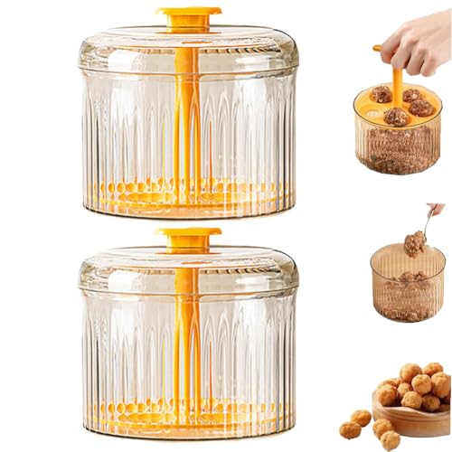 EIRZNGXQ Translucent Meatball Maker, Meatball Maker with Container, Creative Kitchen Meat Baller Maker Press Tool, DIY Easy Meatball Maker Mold Set, Home Cooking Kitchen Tools von EIRZNGXQ