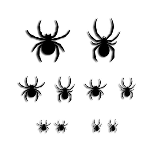 Halloween 3D-beleuchtete Fledermäuse, 2025 neue Magnete, LED-Fledermaus-Wandaufkleber, Dekorationen, Gartenlichter für den Außenbereich, Halloween-Partyzubehör für Wand (10pcs spider 1set) von EIRZNGXQ