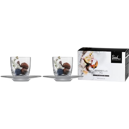 Set 2 Espressobecher 100ml mit satiniertem Teller 109/6 -im Geschenkkarton- SUPERIOR SENSIS PLUS Eisch Glas von EISCH