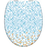 Duroplast WC-Sitz MOSAIK BLAU-ORANGE, mit Absenkautomatik von EISL