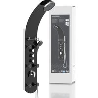 EISL Duschpaneel aus Sicherheitsglas 6 Massagedüsen Duschsystem 5-fach verstellbar Wasserfall Dusche Regendusche Wandmontage ORSP-YMSBB von EISL