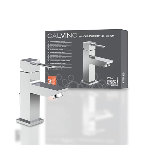 EISL NI075THI CALVINO Wasserhahn Bad eckig, Waschtischarmatur mit kantigem Design, moderner Einhebelmischer Badezimmer, Mischbatterie fürs Waschbecken, Chrom EISL NI075THI CALVINO Wasserhahn Bad eckig, Waschtischarmatur mit kantigem Design, moderner Einhebelmischer Badezimmer, Mischbatterie fürs Waschbecken, Chrom von EISL